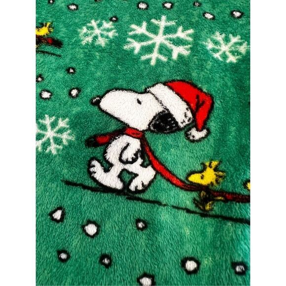 Peanuts Christmas Snoopy Holiday Green Lounge Pants Pajama Pants L - Picture 5 of 5